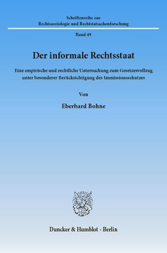 Der informale Rechtsstaat: Eine empirische und rechtliche Untersuchung zum Gesetzesvollzug unter besonderer Berücksichtigung des Immissionsschutzes