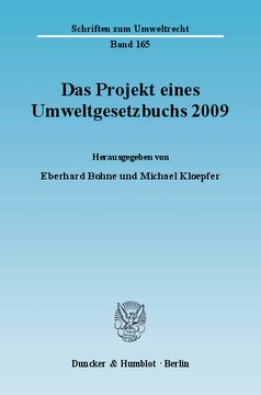 Das Projekt eines Umweltgesetzbuchs 2009