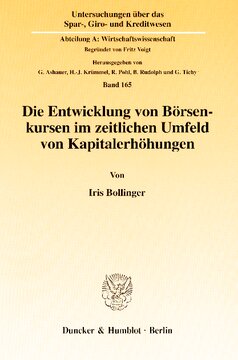 Die Entwicklung von Börsenkursen im zeitlichen Umfeld von Kapitalerhöhungen