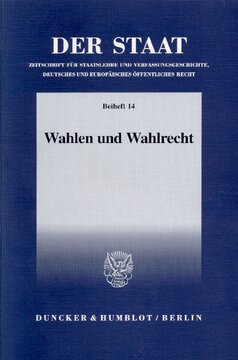 Wahlen und Wahlrecht: Tagung der Vereinigung für Verfassungsgeschichte in Hofgeismar vom 10.3.–12.3.1997