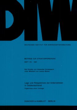 Lage und Perspektiven der Unternehmen in Ostdeutschland: Ergebnisse einer Umfrage