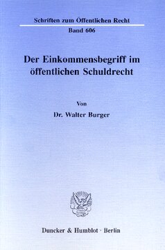 Der Einkommensbegriff im öffentlichen Schuldrecht