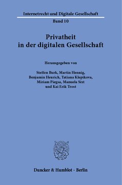 Privatheit in der digitalen Gesellschaft