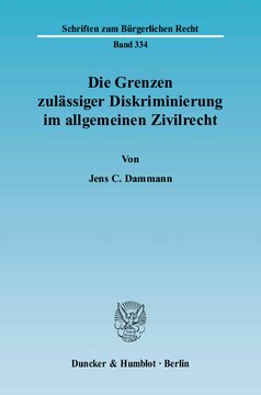 Die Grenzen zulässiger Diskriminierung im allgemeinen Zivilrecht