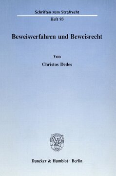 Beweisverfahren und Beweisrecht