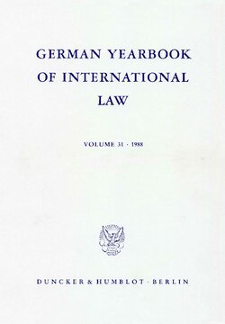 German Yearbook of International Law / Jahrbuch für Internationales Recht: Vol. 31 (1988)