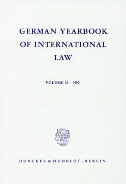 German Yearbook of International Law / Jahrbuch für Internationales Recht: Vol. 33 (1990)