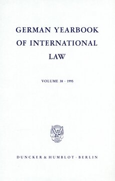 German Yearbook of International Law / Jahrbuch für Internationales Recht: Vol. 38 (1995)