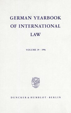 German Yearbook of International Law / Jahrbuch für Internationales Recht: Vol. 39 (1996)