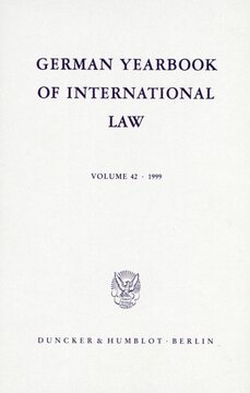German Yearbook of International Law / Jahrbuch für Internationales Recht: Vol. 42 (1999)