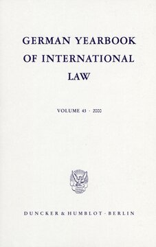 German Yearbook of International Law / Jahrbuch für Internationales Recht: Vol. 43 (2000)
