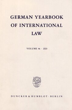 German Yearbook of International Law / Jahrbuch für Internationales Recht: Vol. 46 (2003)