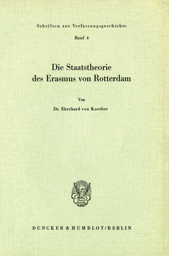 Die Staatstheorie des Erasmus von Rotterdam