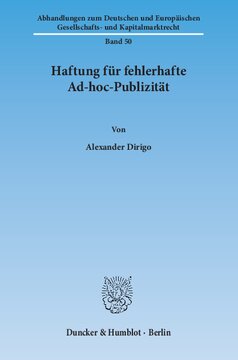 Haftung für fehlerhafte Ad-hoc-Publizität