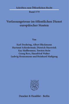 Verfassungstreue im öffentlichen Dienst europäischer Staaten