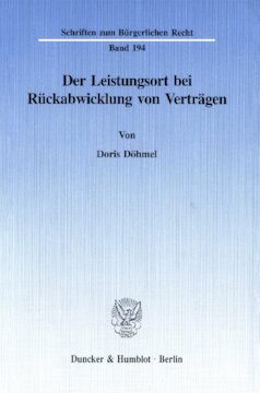Der Leistungsort bei Rückabwicklung von Verträgen