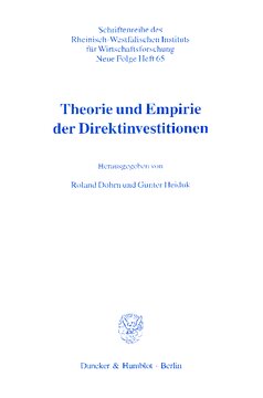 Theorie und Empirie der Direktinvestitionen