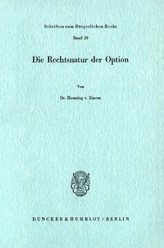 Die Rechtsnatur der Option