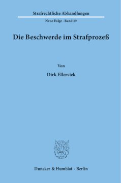 Die Beschwerde im Strafprozeß