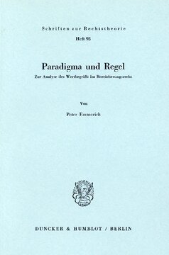 Paradigma und Regel: Zur Analyse des Wertbegriffs im Bereicherungsrecht