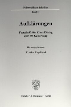 Aufklärungen: Festschrift für Klaus Düsing zum 60. Geburtstag