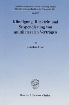Kündigung, Rücktritt und Suspendierung von multilateralen Verträgen