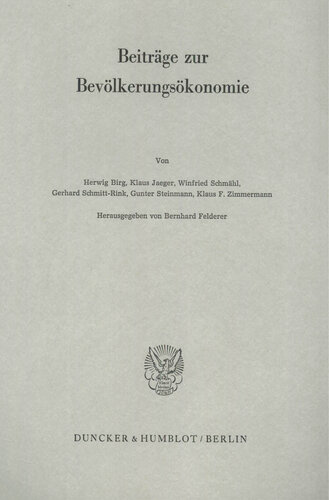 Beiträge zur Bevölkerungsökonomie