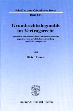 Grundrechtsdogmatik im Vertragsrecht: Spezifische Mechanismen des Grundrechtsschutzes gegenüber der gerichtlichen Anwendung von Zivilvertragsrecht