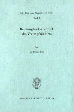 Der Ausgleichsanspruch des Vertragshändlers