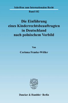 Die Einführung eines Kinderrechtsbeauftragten in Deutschland nach polnischem Vorbild