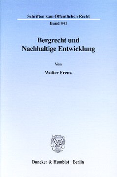 Bergrecht und Nachhaltige Entwicklung