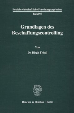 Grundlagen des Beschaffungscontrolling