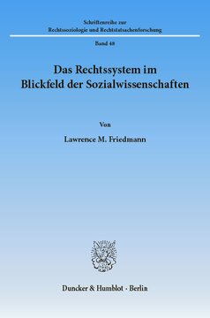 Das Rechtssystem im Blickfeld der Sozialwissenschaften