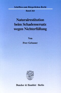 Naturalrestitution beim Schadensersatz wegen Nichterfüllung