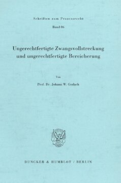 Ungerechtfertigte Zwangsvollstreckung und ungerechtfertigte Bereicherung