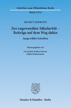Zur zugewandten Säkularität – Beiträge auf dem Weg dahin: Ausgewählte Schriften. Hrsg. von Liv Jaeckel / Markus Kotzur / Ralph Zimmermann
