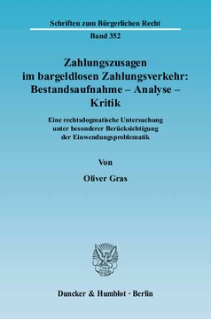 Zahlungszusagen im bargeldlosen Zahlungsverkehr: Bestandsaufnahme - Analyse - Kritik: Eine rechtsdogmatische Untersuchung unter besonderer Berücksichtigung der Einwendungsproblematik