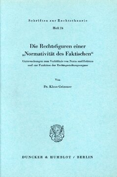 Die Rechtsfiguren einer »Normativität des Faktischen«: Untersuchungen zum Verhältnis von Norm und Faktum und zur Funktion der Rechtsgestaltungsorgane