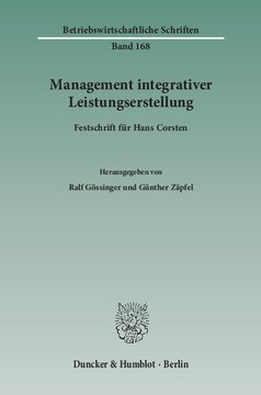 Management integrativer Leistungserstellung: Festschrift für Hans Corsten
