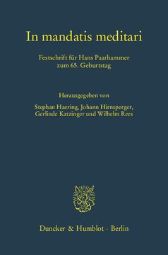 In mandatis meditari: Festschrift für Hans Paarhammer zum 65. Geburtstag