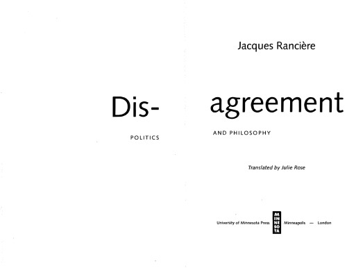 Disagreement: Politics and Philosophy