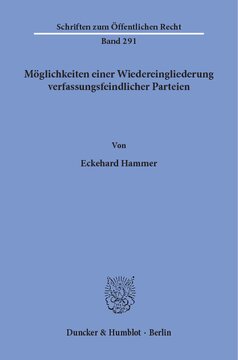 Möglichkeiten einer Wiedereingliederung verfassungsfeindlicher Parteien