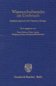 Wissenschaftsrecht im Umbruch: Gedächtnisschrift für Hartmut Krüger