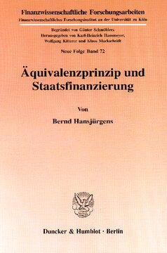 Äquivalenzprinzip und Staatsfinanzierung