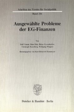 Ausgewählte Probleme der EG-Finanzen