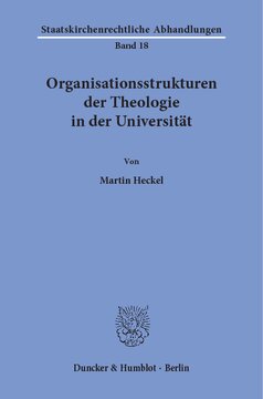 Organisationsstrukturen der Theologie in der Universität