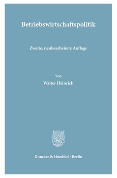 Betriebswirtschaftspolitik: (Sonderdruck aus: Wirtschaftspolitik, Bd. 2.2. 2., neubearb. Aufl.)