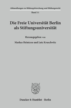 Die Freie Universität Berlin als Stiftungsuniversität