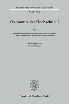 Ökonomie der Hochschule I