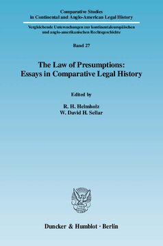 The Law of Presumptions: Essays in Comparative Legal History